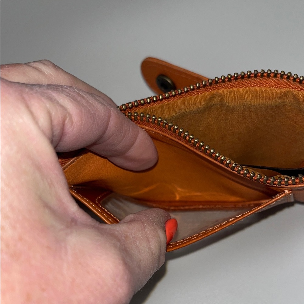Source Unknown Orange Leather Wallet - image 10